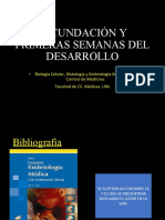 Fecundación Y PRIMERAS SEMANAS DEL DESARROLLO