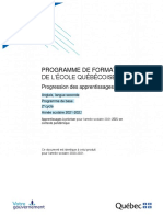 PDA - 2021 2022 PFEQ - Anglais Langue Seconde Base Secondaire - Deuxieme - Cycle