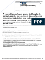 A Inconstitucionalidade Quanto À Utilização Da Conduta Social e Personalidade Do Agente Como Circunstâncias Judiciais para Aplicação Da Pena