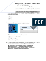 Examen Del Área de Ciencia y Tecnología para Cuarto Año de Secundaria