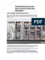 Five Switching Devices You Are Likely To Spot in Most of The Low Voltage Switchgear