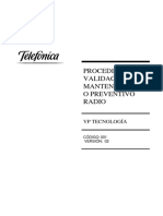 Procedimiento Validación de Mantenimiento Preventivo Radio 22.06