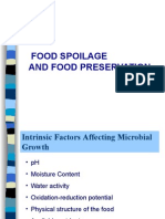 Food Spoilage and Food Preservation