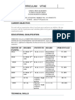 Curriculam Vitae: Career Objective