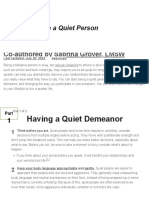 How To Become A Quiet Person