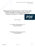 Managing The Implementation of The Senior High School Alternative Learning System (ALS) Program: Perspective of Mobile Teachers