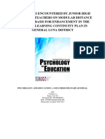 Challenges Encountered by Junior High School TLE Teachers On Modular Distance Learning: Basis For Enhancement in The School's Learning Continuity Plan in General Luna District