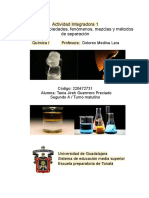 La Química - Propiedades, Fenómenos, Mezclas y Métodos de Separación