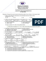 Diagnostic Test in Mathematics 8 2022 2023