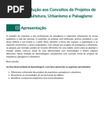 1 - Introdução Aos Conceitos de Projetos de Arquitetura, Urbanismo e Paisagismo