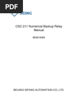 SIFANG - CSC-211 Numerical Backup Relay Manual (F0SF.451.085ER) - V1.10