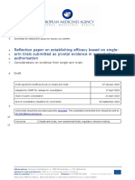 Reflection Paper Establishing Efficacy Based Single Arm Trials Submitted Pivotal Evidence Marketing - en