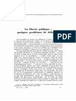 La Liberté Politique, Quelques Problèmes de Définition