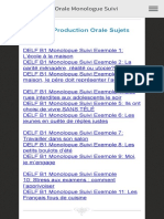 DELF B1 Orale Monologue Suivi Exemples, Topic