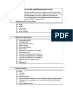 Checklist para Iniciar A Entrevista Com Os Pais