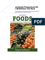 Foods Experimental Perspectives 8th Edition Mcwilliams Test Bank