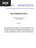 Mathematics Grade 11 Revision Term 2 - 2023