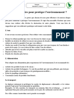 Texte 2 Que Puis-Je Faire Pour Protéger L'environnement?