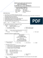 UHT 1 Bahasa Inggris Kelas 8 Semester 1