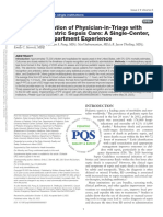 Causal Association of Physician-in-Triage With Improved Pediatric Sepsis Care A Single-Center, Emergency Department Experience