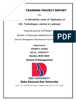 A Study On Motivation Level of Employees at HCL Technologies Limited in Lucknow