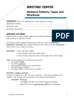 Sentence Types Patterns