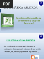 Semana Nº2 Funciones Matemáticas, Estadísticas y Lógicas