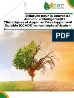 Appel À Candidature Pour La Bourse de Certification en Changement Climatiques Et Appui Au Développement Durable (CCADD) en Contexte Africain.