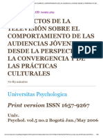 Los Efectos de La Televisión Sobre El Comportamiento de Las Audiencias Jóvenes Desde La Perspectiva de La Convergencia Y de Las Prácticas Culturales