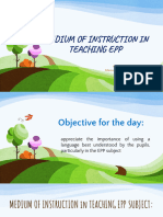 Medium of Instructions in Teaching Epp