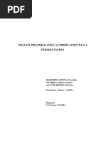 Travail Pratique Sur L'Acidification Et La Fermentation