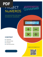 PROJECT NuMEROS Activity Worksheets