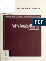 Electrical Properties of Materials and Their Measurement at Low Temperatures