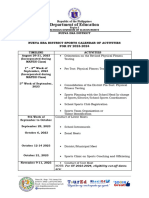 District Sports Calendar of Actvities 2023 2024