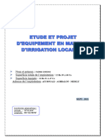 Etude D'un Projet D'irrigation Localisée "Goutte-À-Goutte" de 12 Ha Maraichage