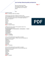 Paper: Page - 1: Bank Clerical Exams Test Paper (Reasoning Ability and Numerical Aptitude)