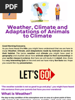 Weather, Climate and Adaptations of Animals To Climate