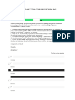 Avaliação Metodologia Da Pesquisa Av2: Correta (C) V, V, F, F