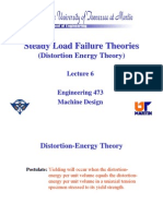 Steady Load Failure Theories (Distortion Energy Theory)