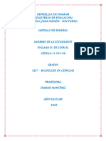 Trabajo de Español Resuelto Xii° - Eyslaan de León 2022