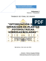 Optimización de La Operación de Plantas Fotovoltaicas Híbridas Aisladas