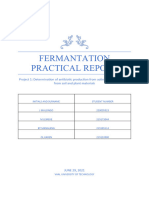 Project 1 Report Fermentation