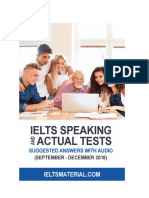 IELTS Speaking Actual Tests (Sep - Dec - 2018) An - D Suggeste - D Answers - Version - 8.2