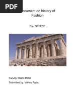 Document On History of Fashion: Era: Greece