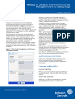 Metasys For Validated Environments On Site Management Portal Catalog Page