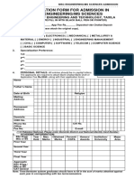 Application Form For MSC Admission Fall-2023