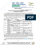 NTA Examination Calendar 2024-25