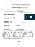 Onsite Sewage Certificate of Installation