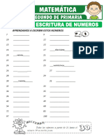 Lectura y Escritura de Numeros para Segundo de Primaria