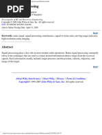 Radar Signal Processing